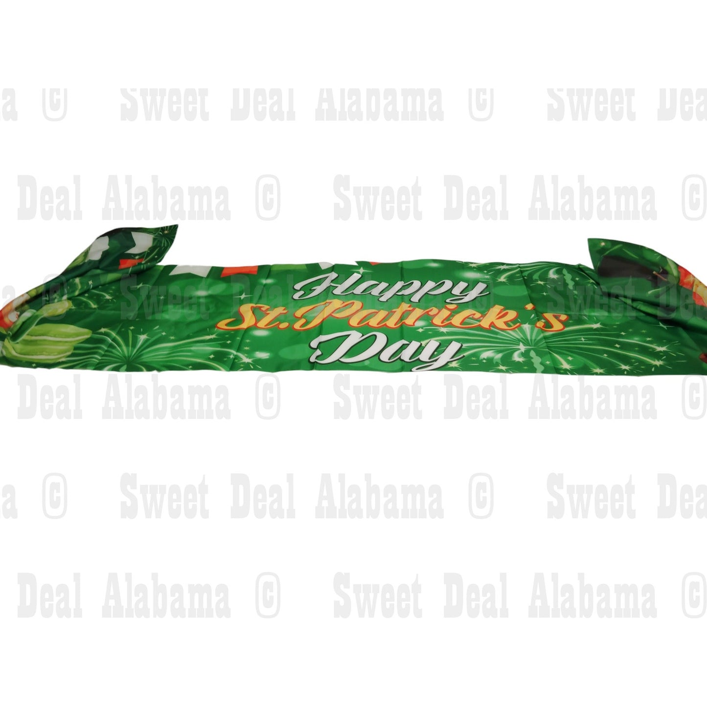 Happy St. Patrick’s Day Banner – 120” x 20” Shamrock Indoor/Outdoor Decoration