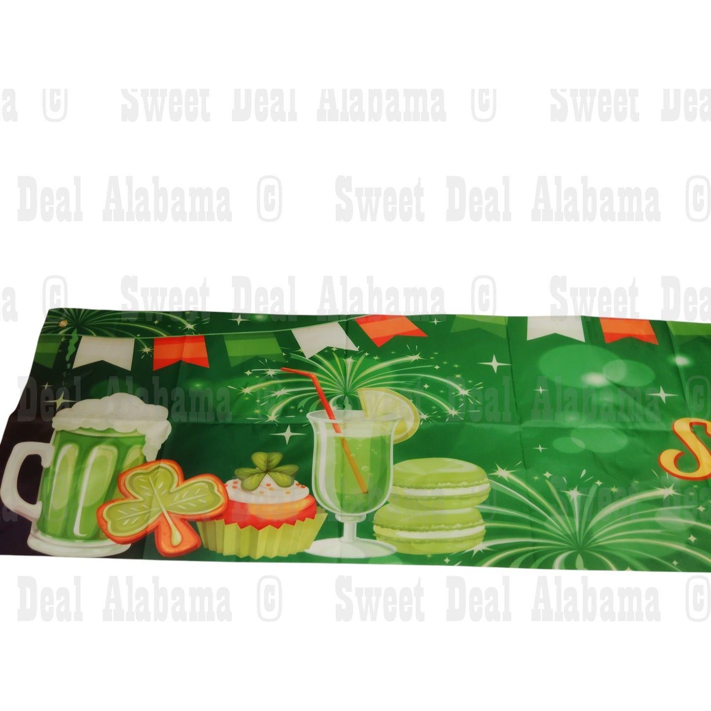 Happy St. Patrick’s Day Banner – 120” x 20” Shamrock Indoor/Outdoor Decoration