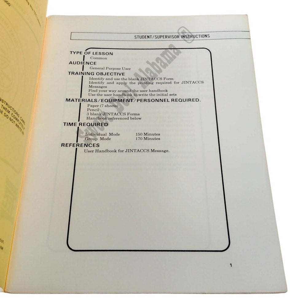 1985 Joint Interoperability Tactical Command and Control: Forms / Handbook