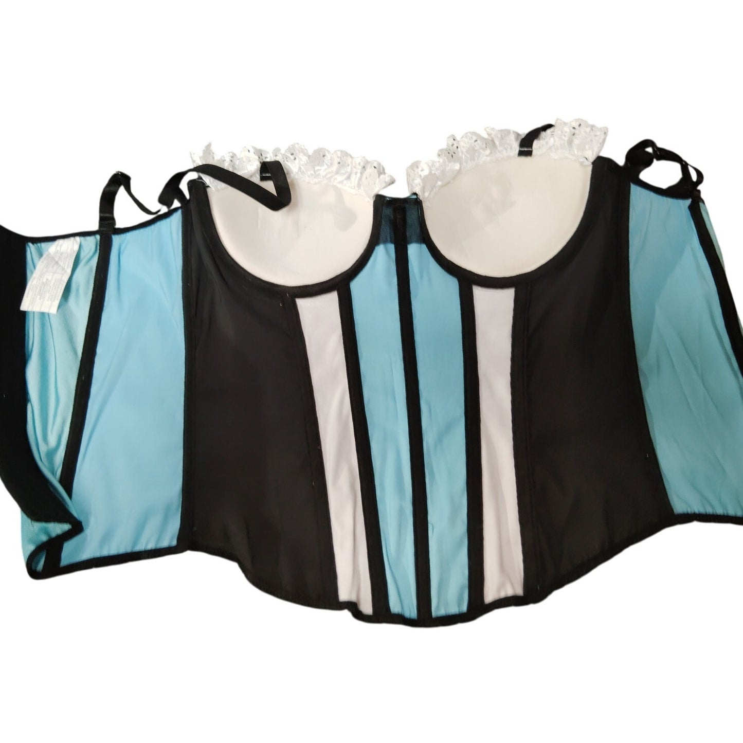 Wonderland Alice Corset Halloween Costume - Black/Blue - Size S/M (Up to Size 8)
