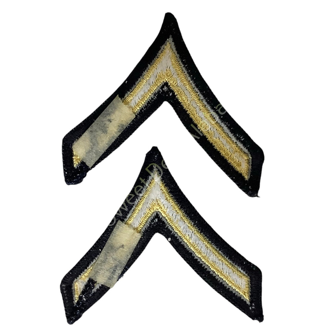 1 Set Female Private 2nd Class (E-2) Sew-On Chevrons, 2-5/8"H x 2-3/8"W