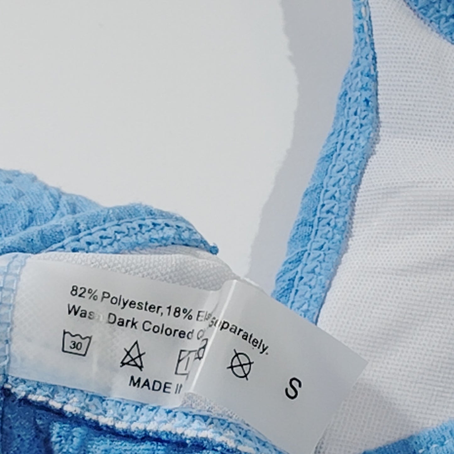 Women’s Textured Cut‑Out Bralette Bikini Top – Blue – Small (Size 2) – NWOT