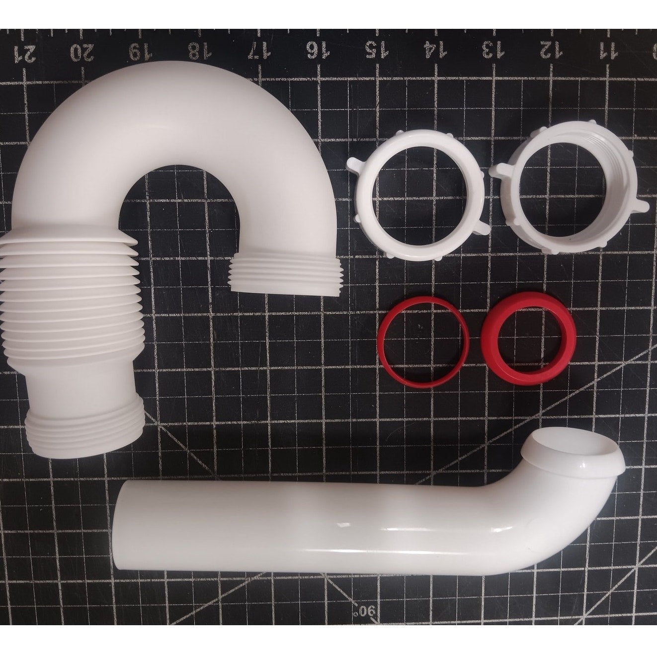 Form N Fit 1-1/2 in. White Plastic Sink Drain Flexible P-Trap