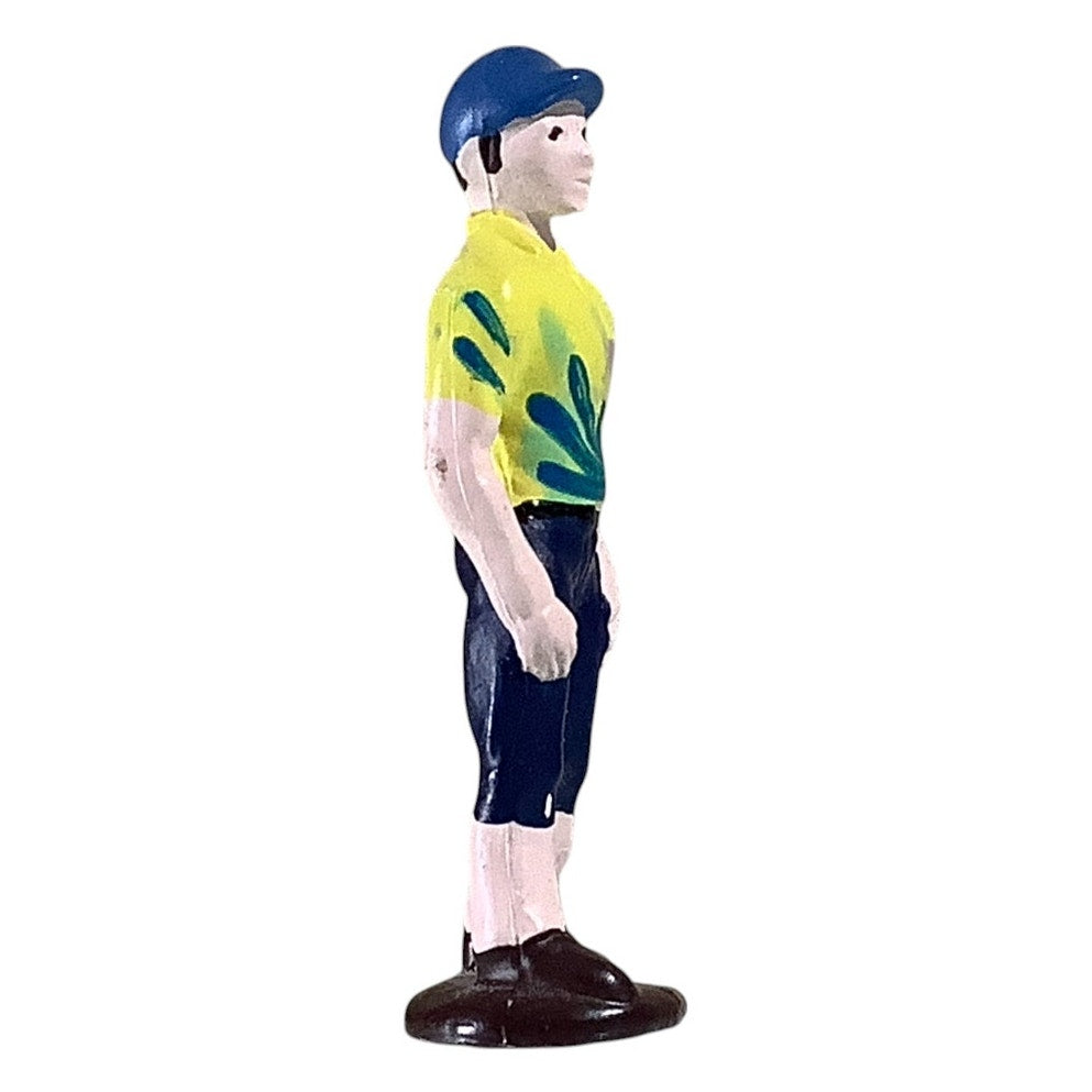 Vintage Miniature Rubber Man in Sports Outfit Figurine 1-3/8"H x 1/2"W