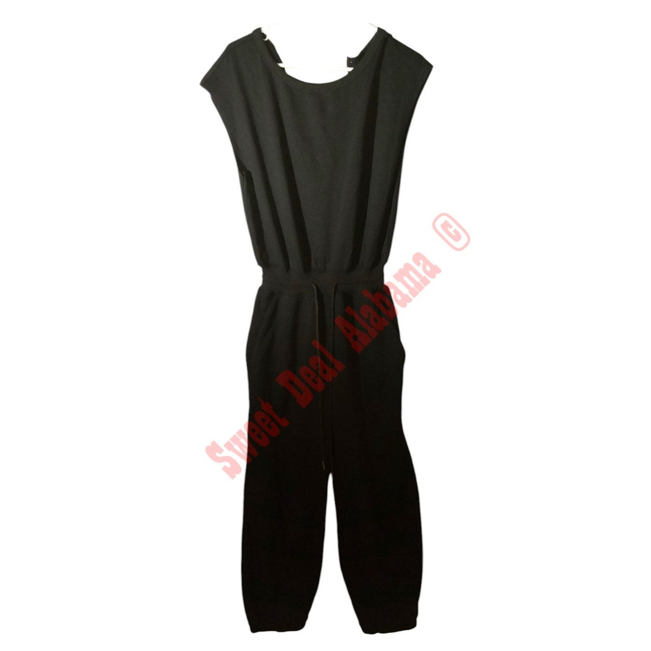 Exlura Retro Jumpsuit Romper, Jersey Material, Ribbed Waist, Synched Ankles. SM