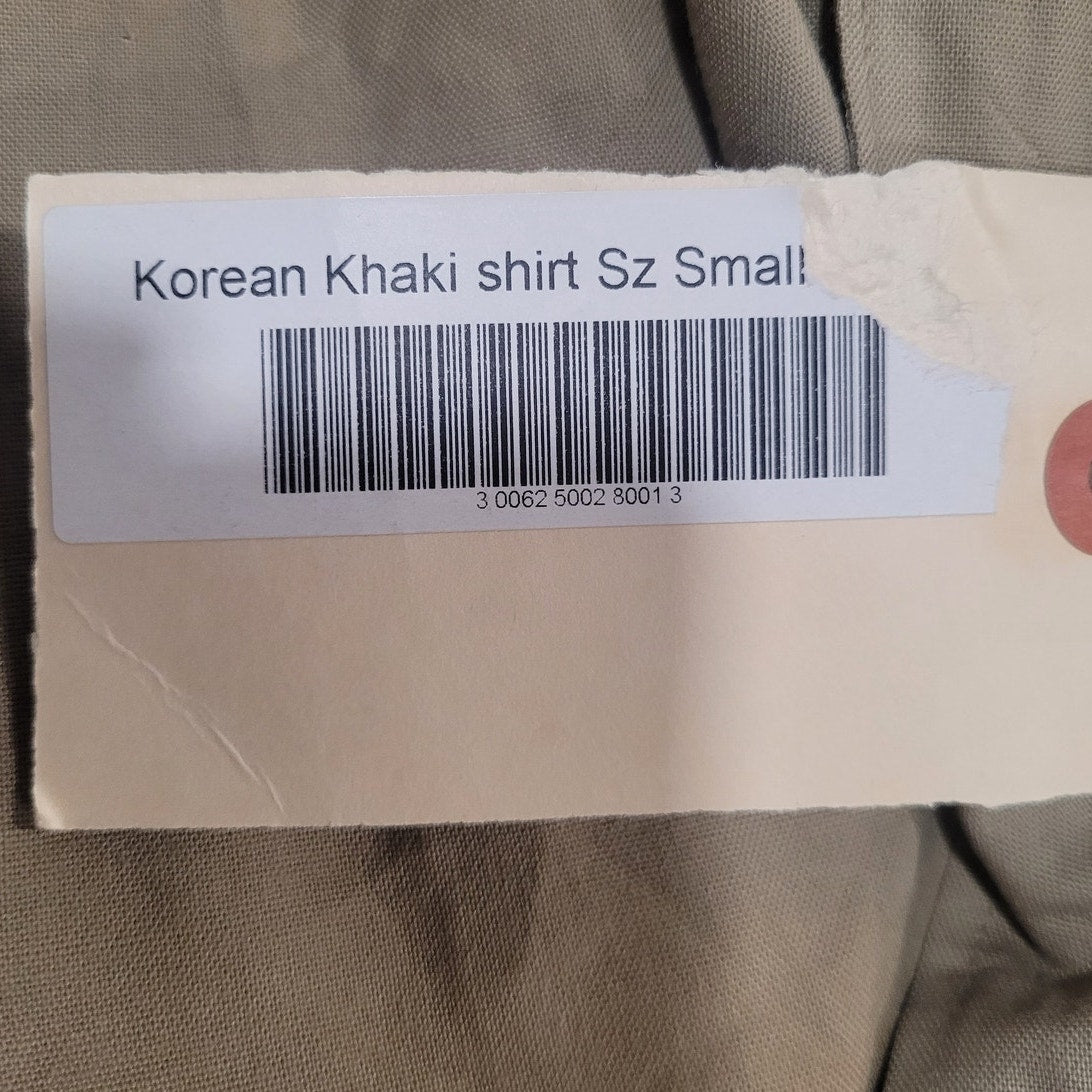 Korean War Era USMC Khaki Cotton Short Sleeve Shirt – Size Small