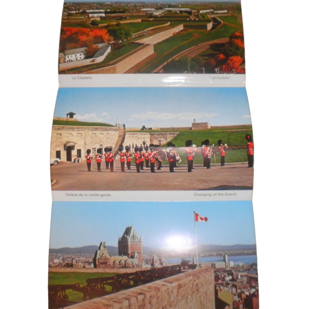 Fold-Out 12 Views, La Citadelle, Quebec, Canada, 4" x 6" Vintage Postcard 1980's