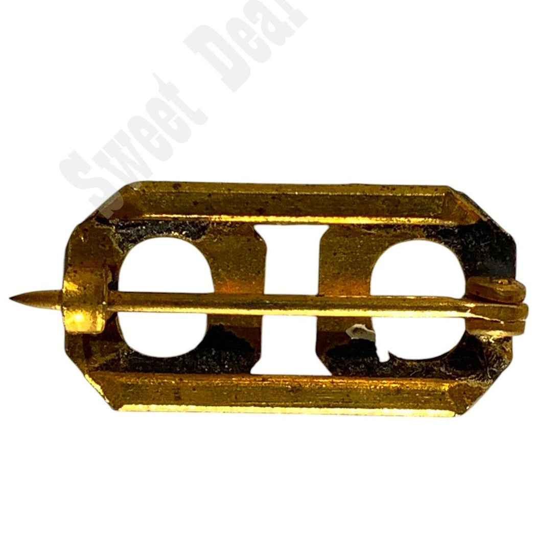 WWI Era Numeric "00", Brass Military C-Clasp Hat / Lapel / Collar Pins Set 3/8"H