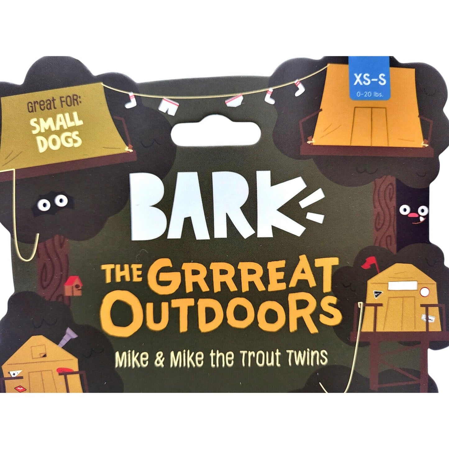 BARK Mike & Mike the Trout Twins Dog Toys XS/S – 2 Pack Plush Squeaky Fish
