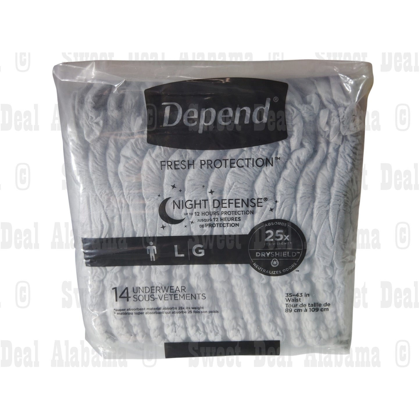 Mens Depend Fit-Flex Incontinence Underwear, Overnight, Disposable, Large, 52 Ct