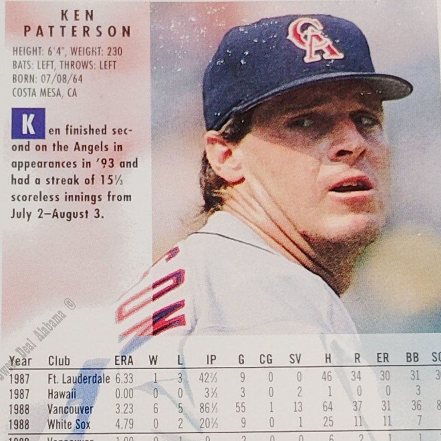 Ken Patterson, California Angels, #66, 1994 Fleer Baseball Collector's Card