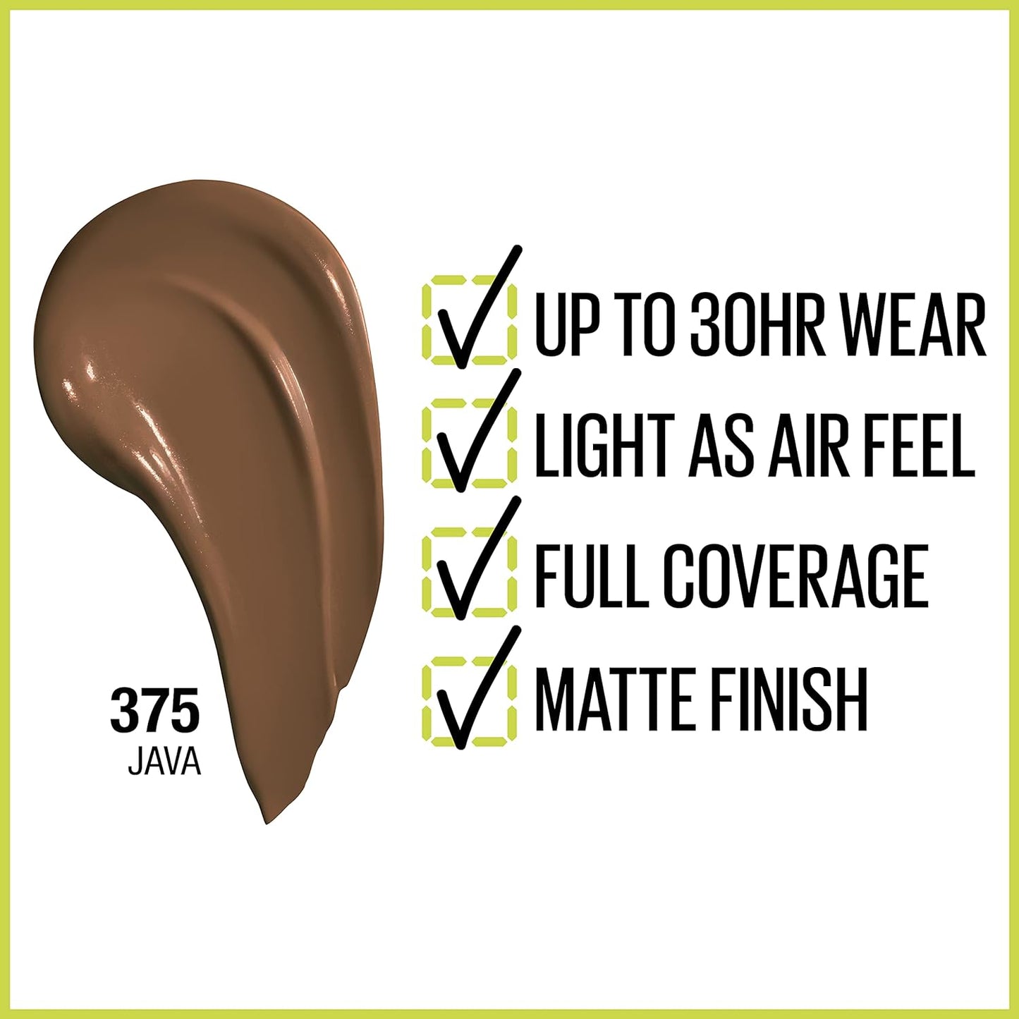 Maybelline New York Longwear Liquid Foundation, up to 30HR Wear, Java, 1 Oz