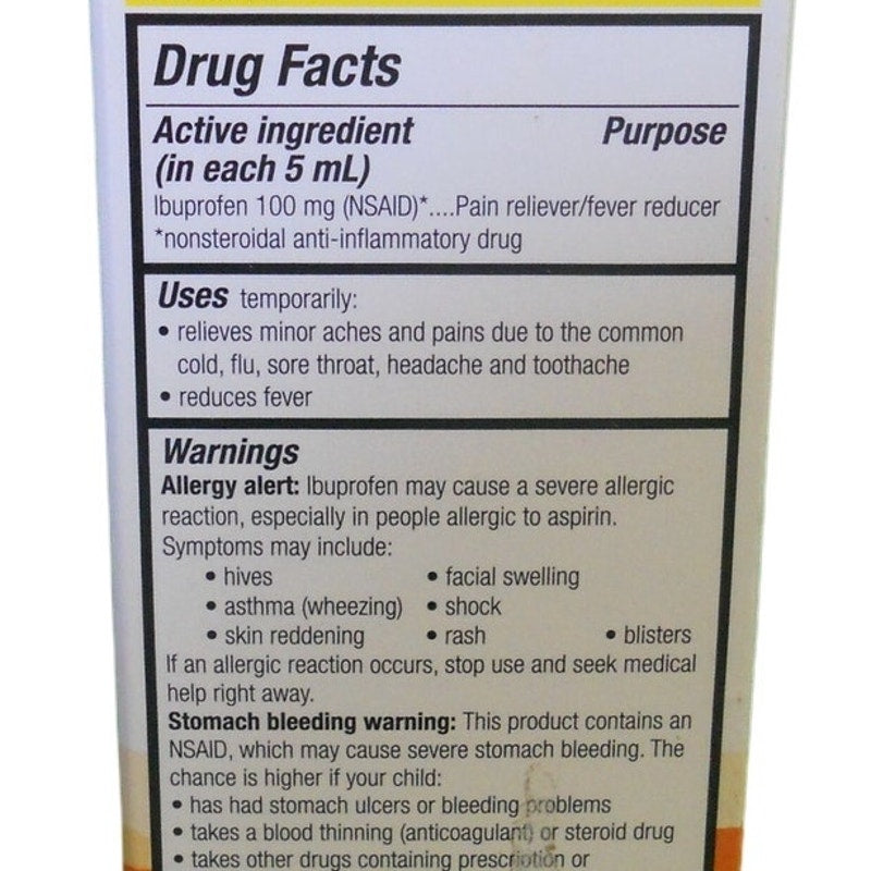 Equate Children's Ibuprofen Oral Suspension, 100 mg per 5 mL, Berry, 4.0 Fl. Oz.