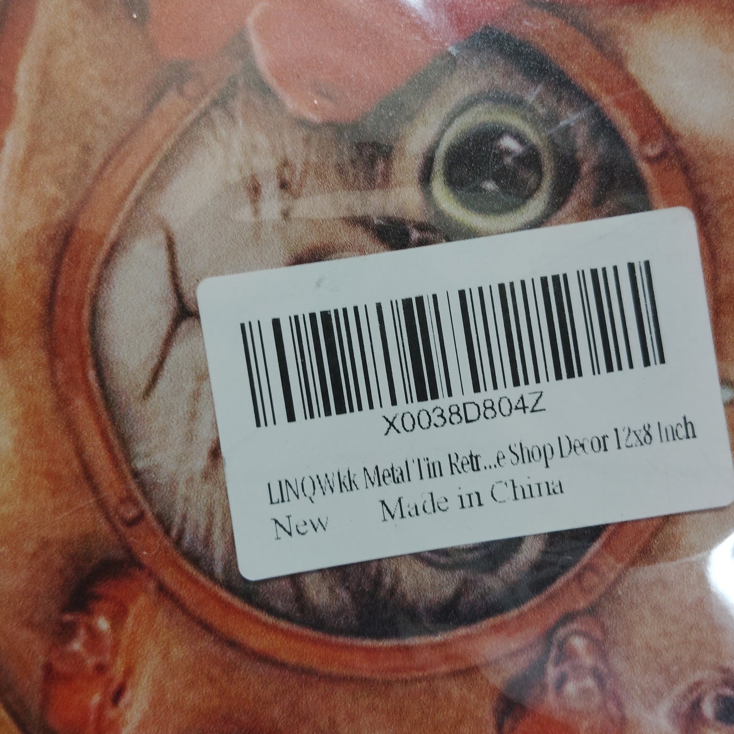 Funny Cat “Nice Butt” Tin Sign 8"x12" Underwater Porthole Design, Tin Wall Décor