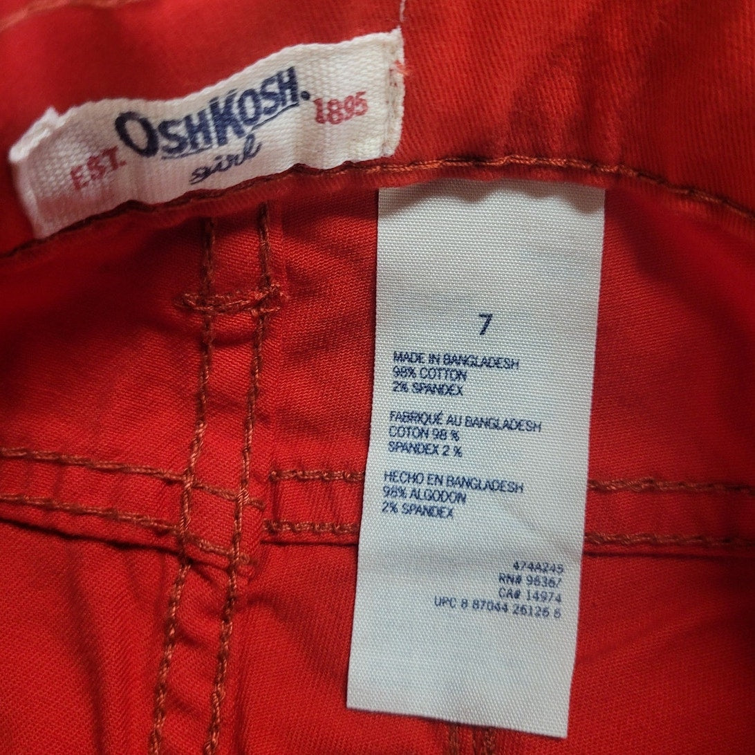 OshKosh Girls Jeans, Red, Size 7, Height 49"-52", Waist 22-1/2", NWT