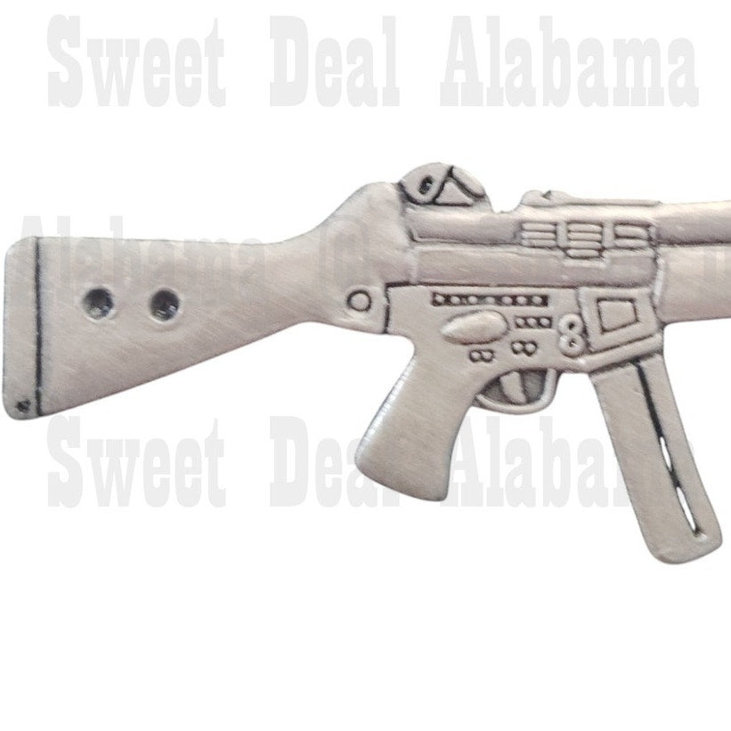 MP-5 Machine Gun Weaponry Collector's Hat, Lapel, Brooch Pin 1-1/2" x 5/8"H