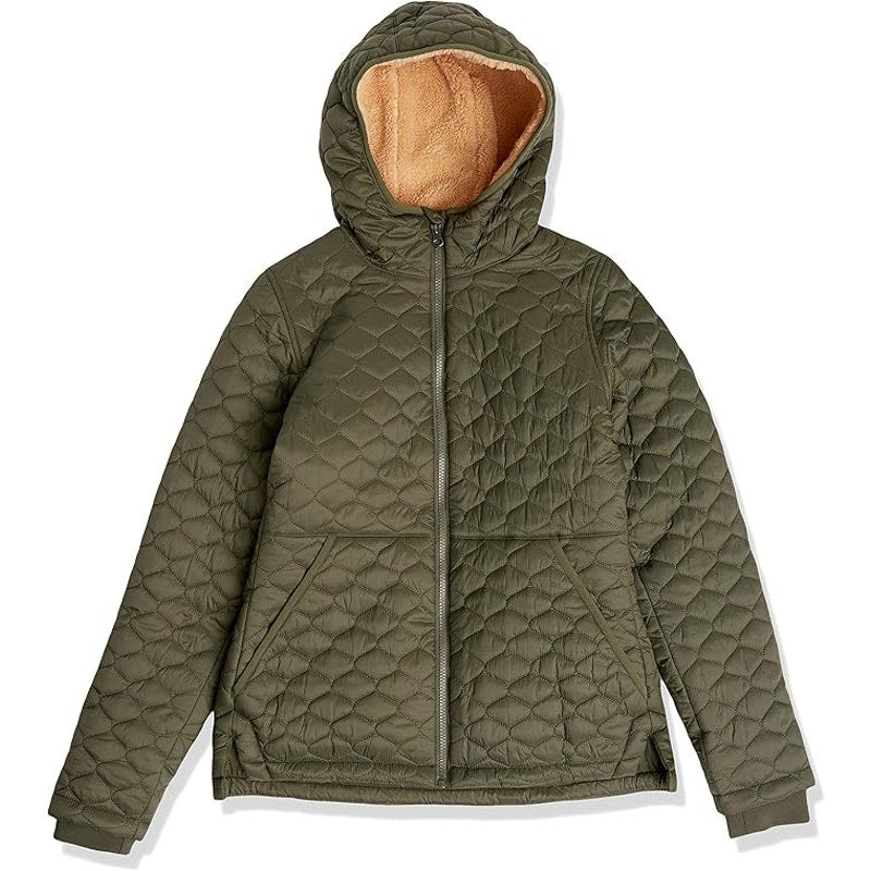 Lightweight Quilted Full-Zip Water-Resistant Sherpa-Lined Hooded Puffer Jacket