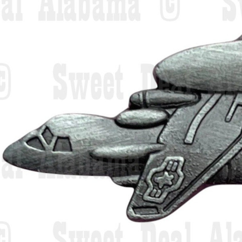 E2C Hawkeye Aircraft, Patinated Finish Hat, Lapel, Brooch Pin 1-1/4"W x 3/4"H