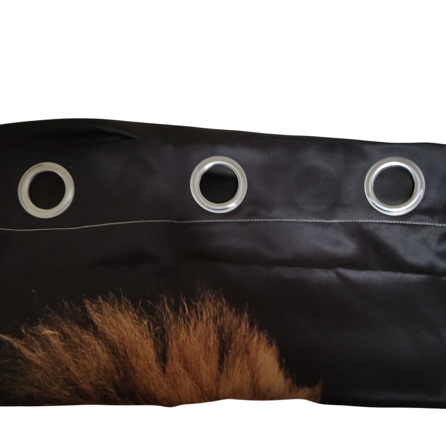 2 Panels Lion Graphic Curtains On Black Background, 42"W x 40"L (Excludes Rings)