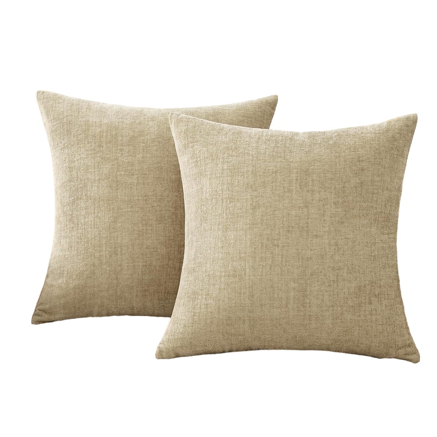 MIULEE Beige/Taupe Pillow Covers 19.68" x 19.68" Set/2 Decorative Pillow Covers