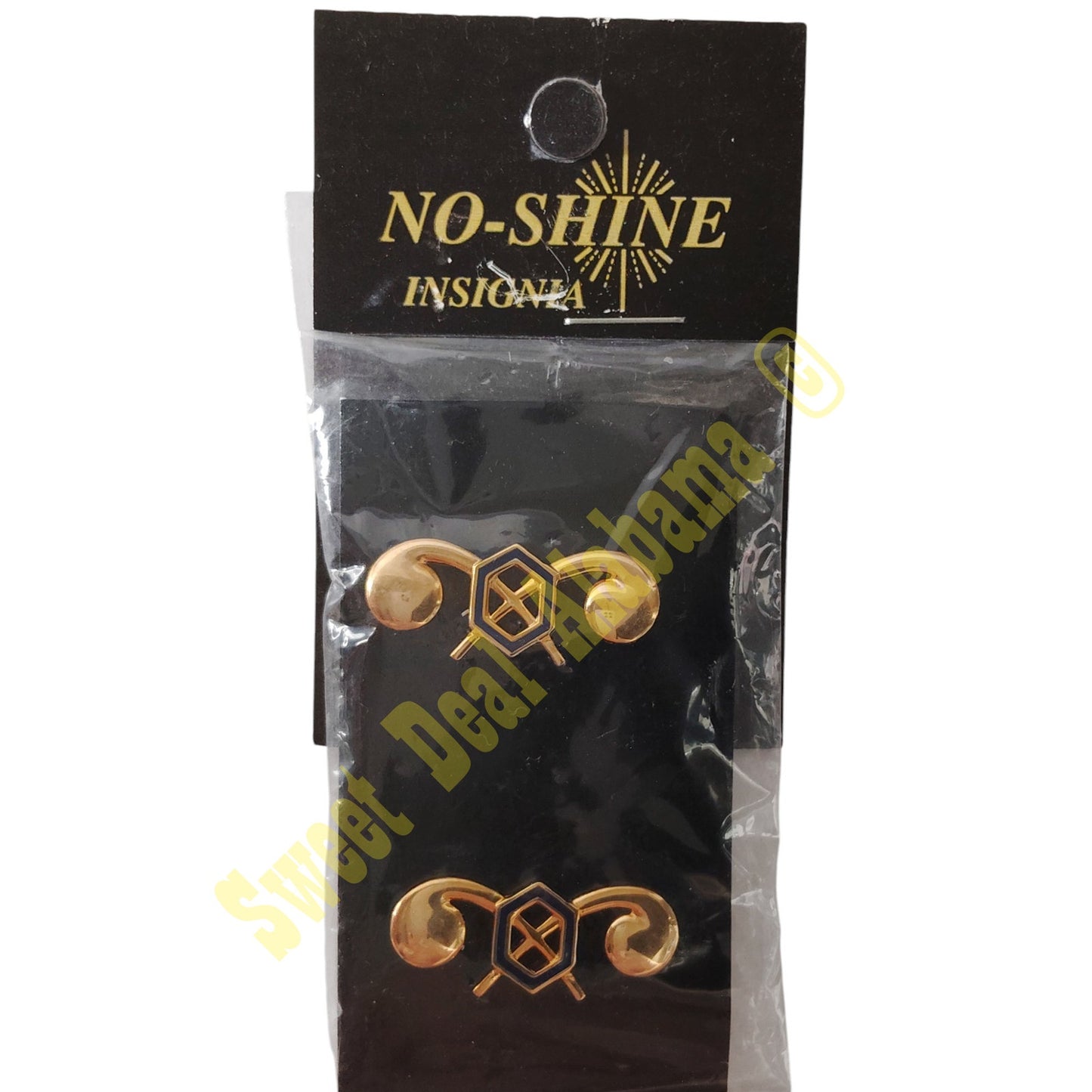 U.S. Army Officer Branch Chemical Collar Device Pins, 1-3/16"W x 1/2"H, No-Shine Insignia, NIP