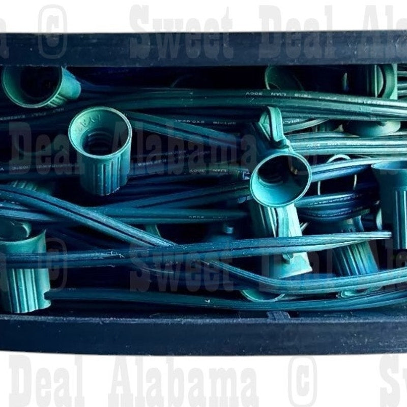 C7/E12 Christmas Light Socket Set 500ft | UL Listed | 12" Spacing Stringer