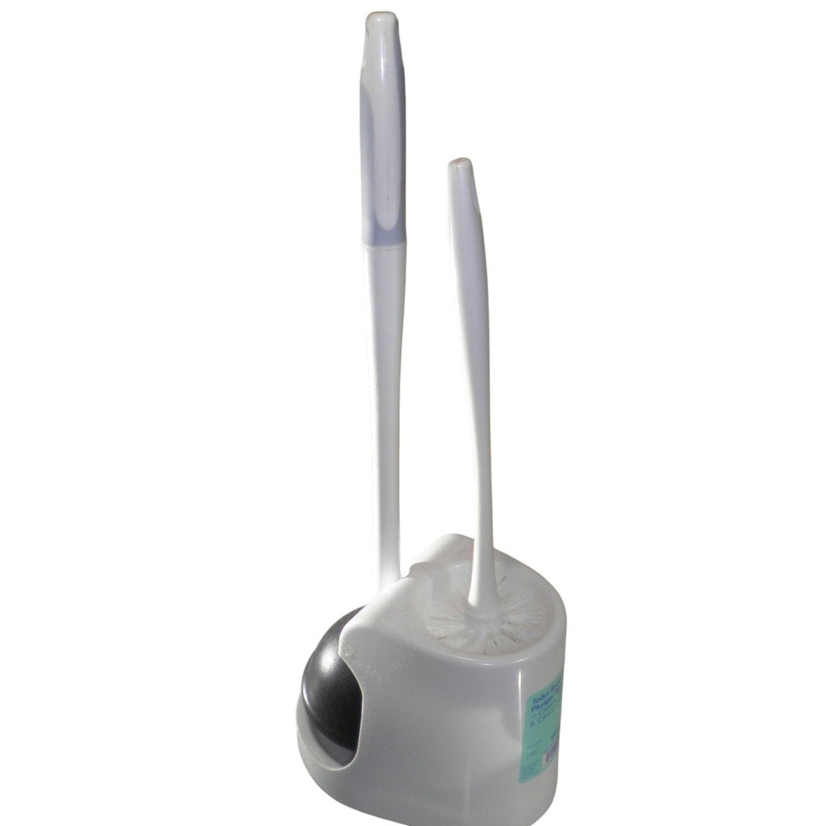 Smartly Toilet Brush & Plunger Combo Set with Holder, White