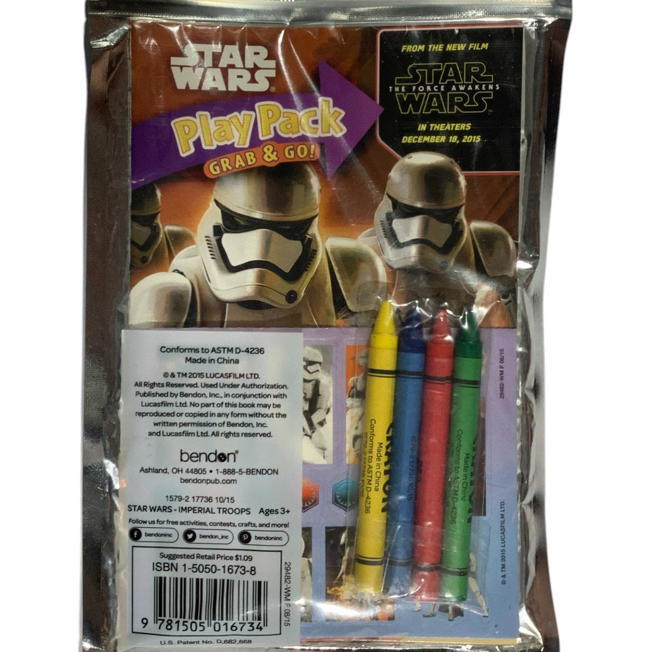 Star Wars 2015 StormTroopers Play Pack Grab & Go Stickers Crayons Coloring Book