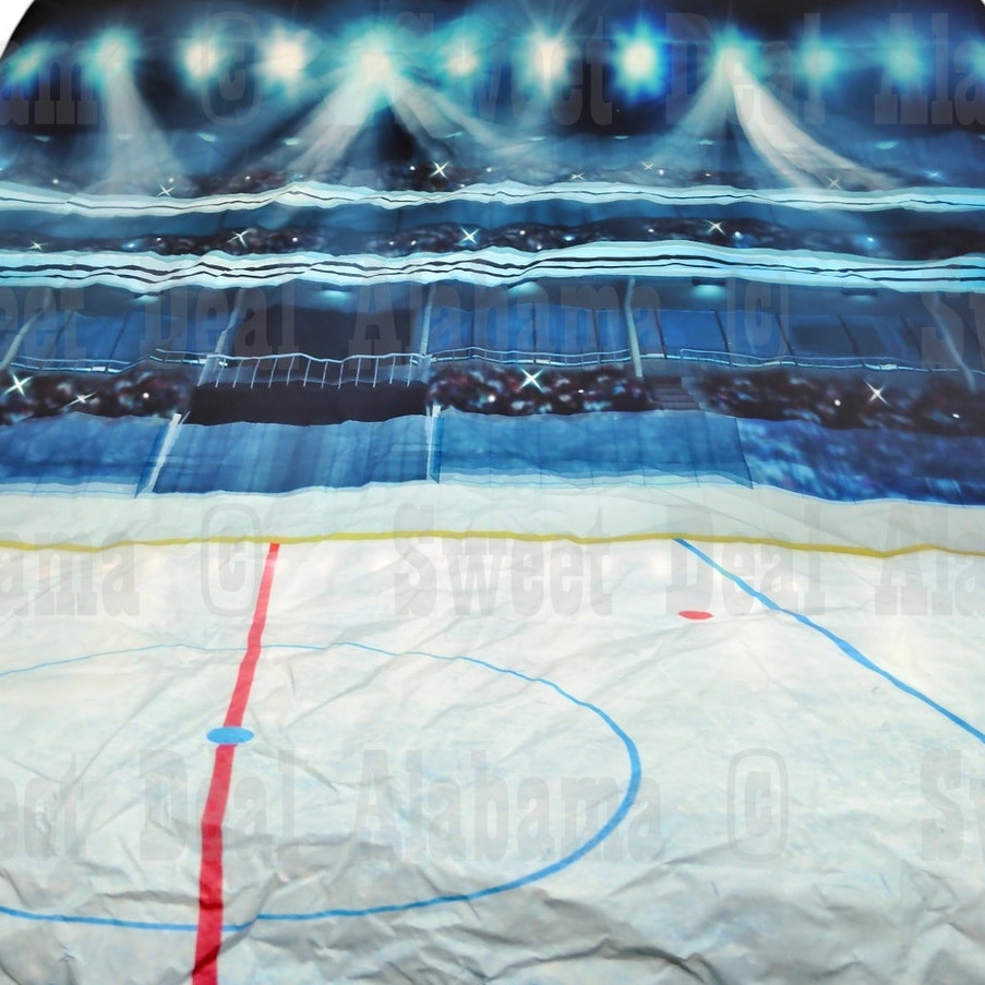 8x8ft Fabric Ice Hockey Sport Backdrop – Arena Ice Rink Photography Prop