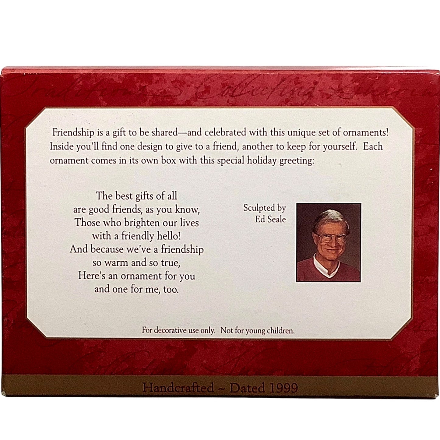 2PK Hallmark 1999 Keepsake Ornaments, Friendship Hello Hello MPN: QX6777 / 06777