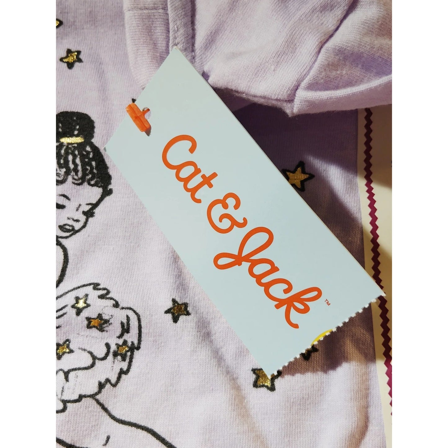 Cat & Jack Toddler 3T Girls' Glitter Ballerina Long Sleeve Graphic T-Shirt | Light Lavender/Purple
