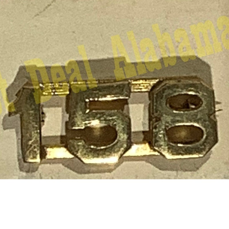 Early/Mid 1900s Brass C-Clasp Number "158" Collar Device 3/8"H Hat / Lapel Pin