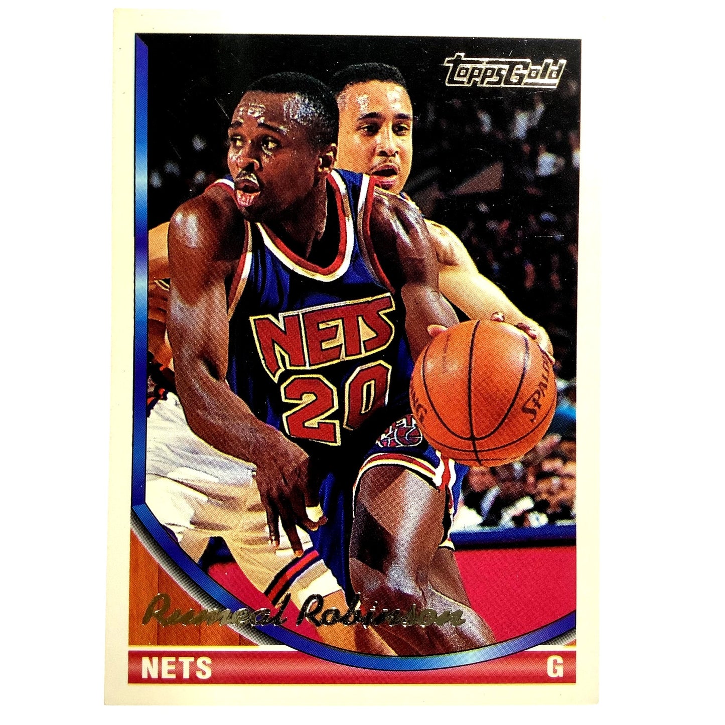 Rumeal Robinson, New Jersey Nets, 1993 Topps GOLD Insert Collector Card 137, EXC