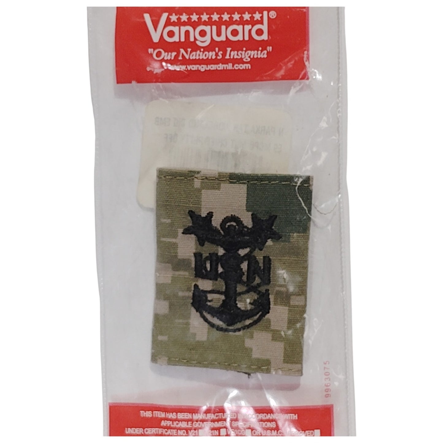 Navy Parka Tab Device Woodland Digital Embroidered E9 Master Chief Petty Officer