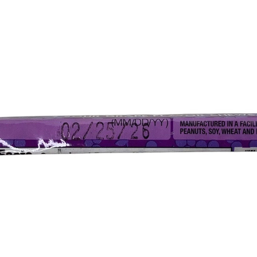 Zappo Sour Chews Grape Flavor 30-Pack 1oz Each Individually Wrapped, Sealed Box