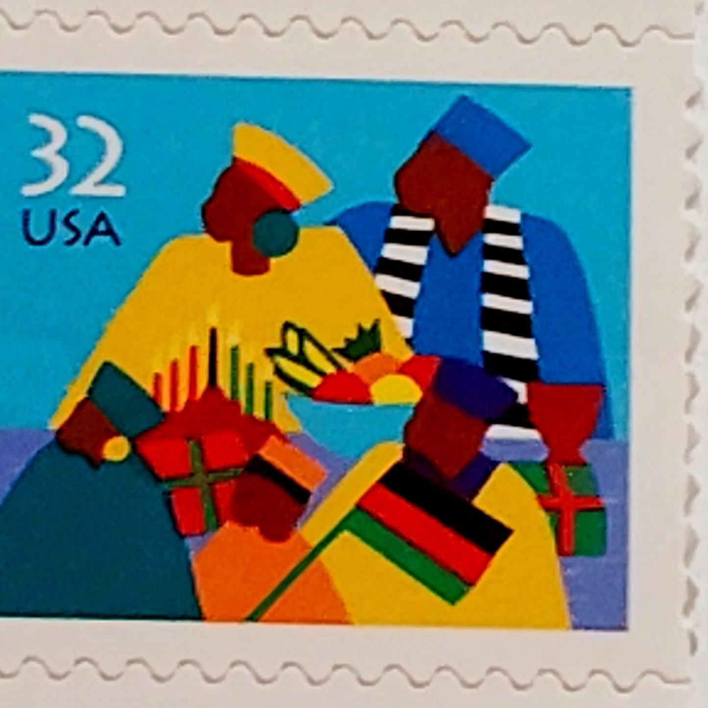 Strip of 4 – 1997 USA 32¢ Kwanzaa MNH Scott 3175 – First Kwanzaa Stamp