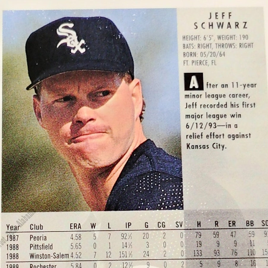 Jeff Schwarz, Chicago White Sox #95, 1994 Fleer Baseball Collector's Card