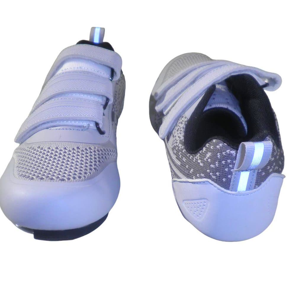 Unisex Road Bike Cycling Shoes 3 Straps, Delta Cleats for Indoor Use, Sz 7, Gray