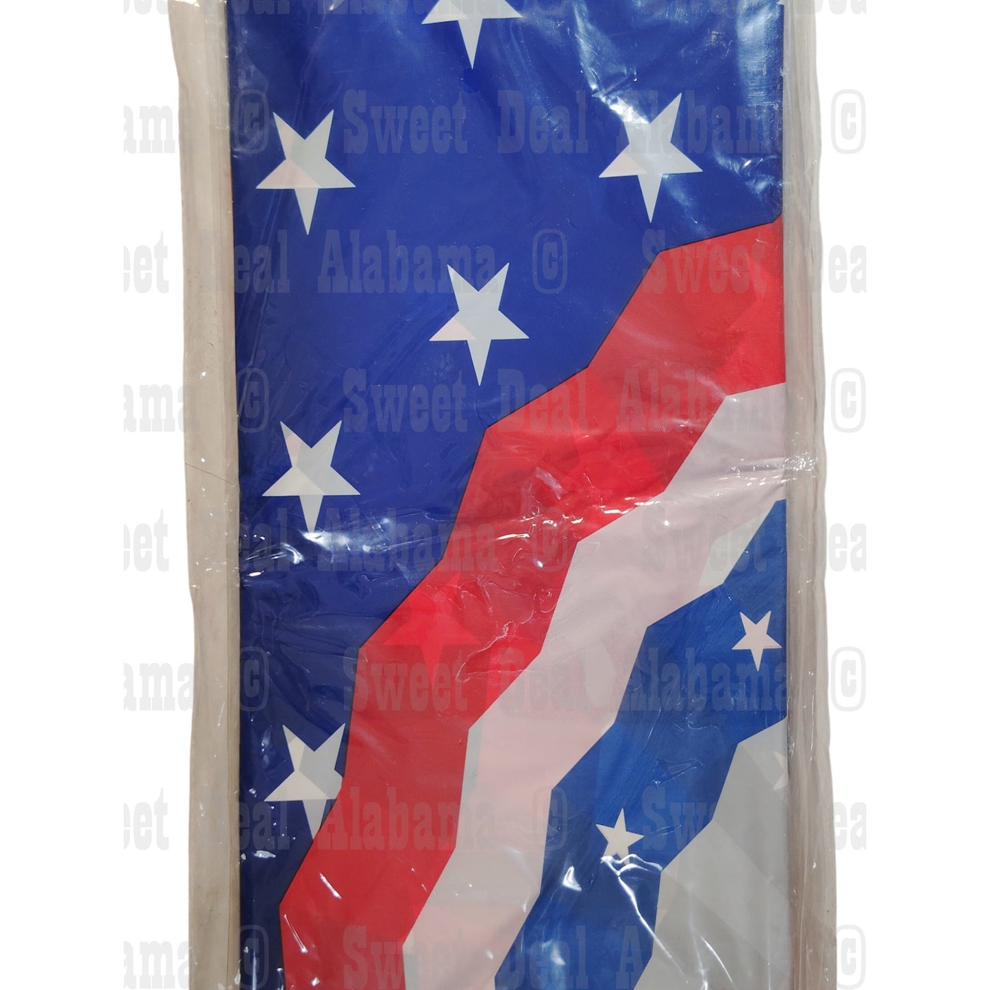 108" x 54" Plastic Tablecloth (2-Pk) July 4th, Patriotic Red/White/Blue Design