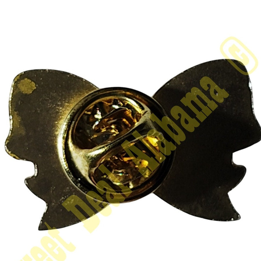 Vintage Yellow Ribbon Brooch, Hat, Lapel or Pin 5/8"H x 1"W w/ Metal Clutchback