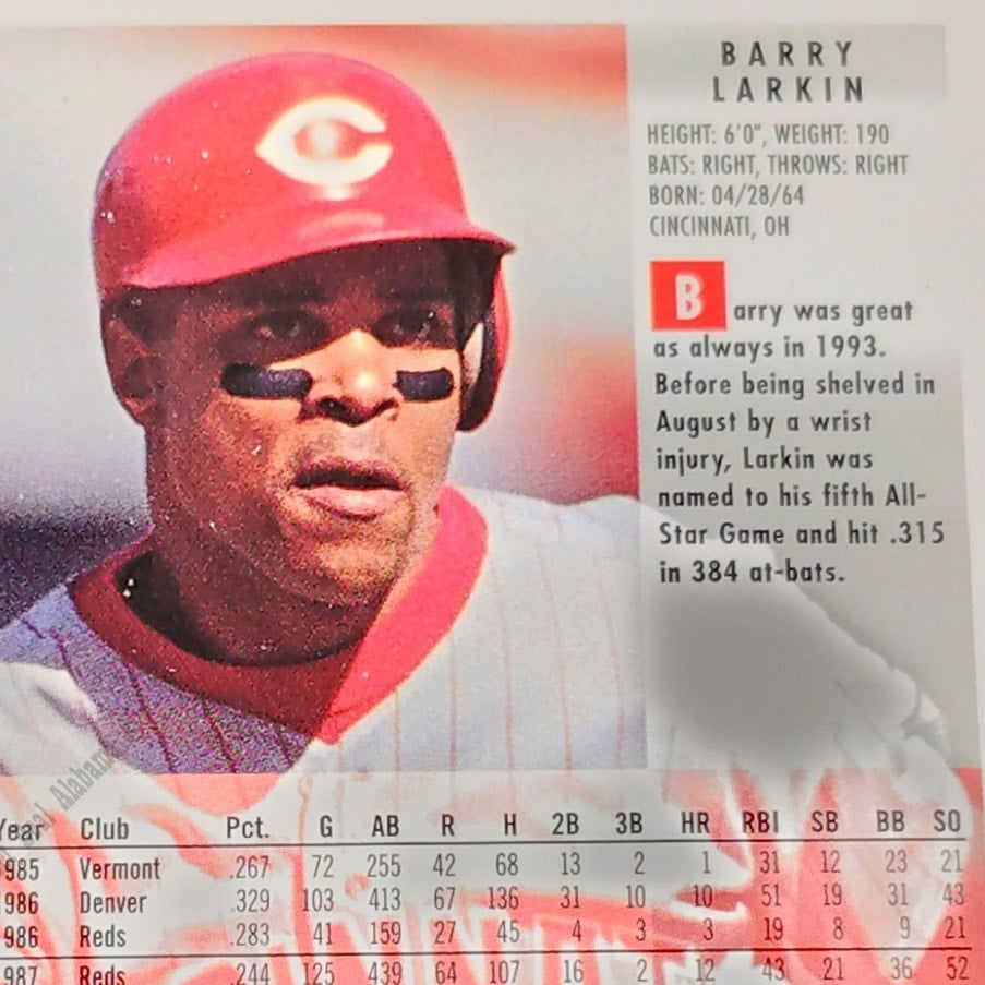 Barry Larkin, Cincinnati Reds, #414, 1994 Fleer Baseball Collector's Card