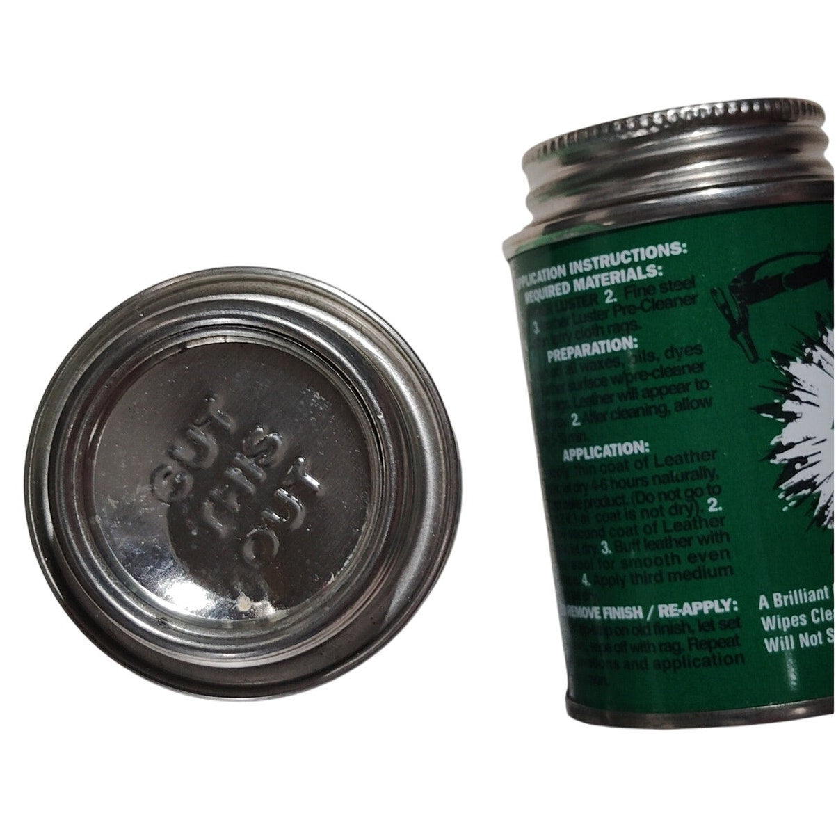 Leather Luster Hi Gloss BLACK Brilliant Leather Finish 12oz Includes Finish, Wool Pad & Instructions