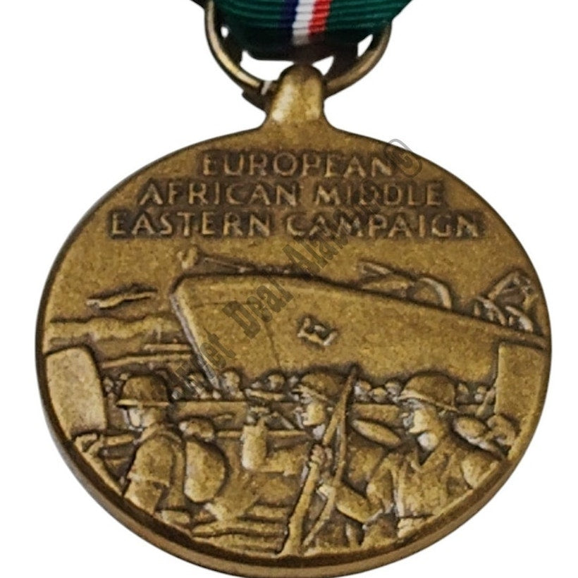 WW II U.S. European African Middle Eastern Campaign Medal w/ Pinback, 1-5/16"D