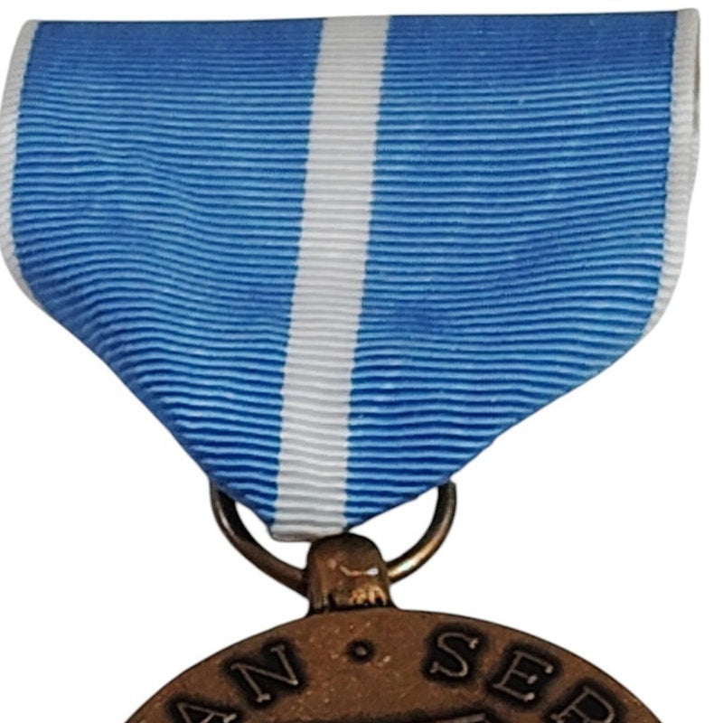 Korean Service Medal w/ Pinback, 1-1/4"D x 2-7/8"H Overall