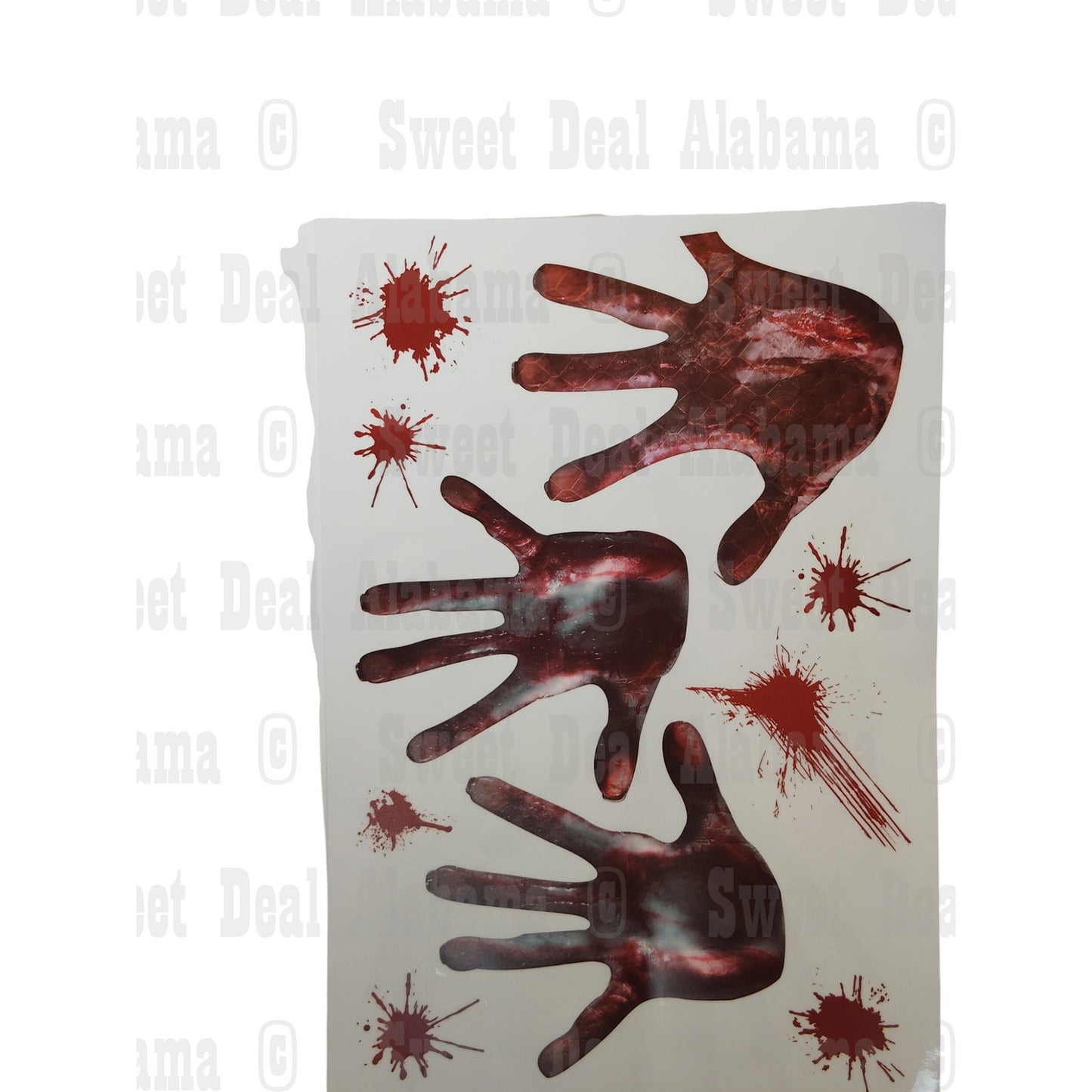 10 Pgs Bloody Handprint Footprint Clings – Halloween Window Party Decor