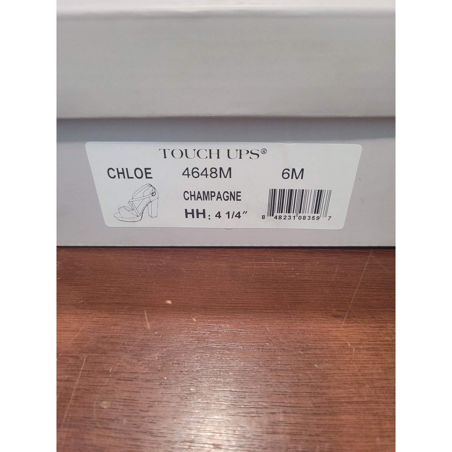 Touch Ups Chloe Women’s Sandal – Size 6, Champagne, 4-1/4" Heel