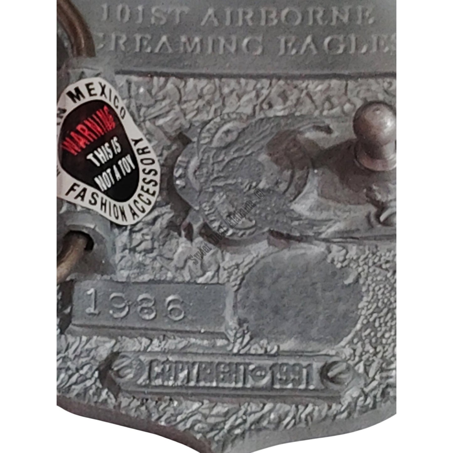 Vintage 1991 101st Airborne Screaming Eagles Belt Buckle, 2-3/8"H x 1-7/8"W