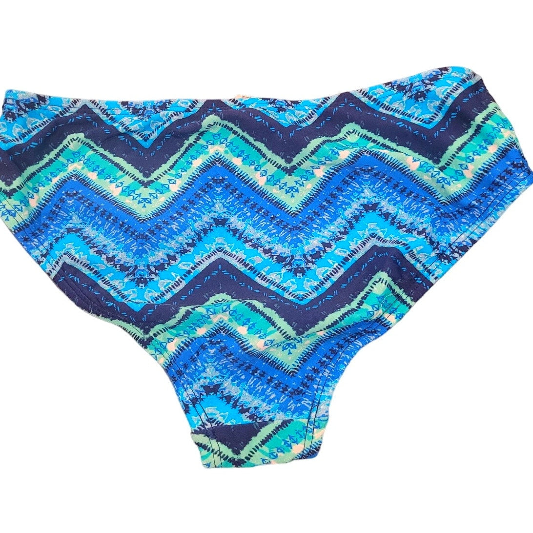 Kanu Surf Girls' Alania Beach Sport Swimsuit Bottoms, Kirsten Blue Chevron, 10