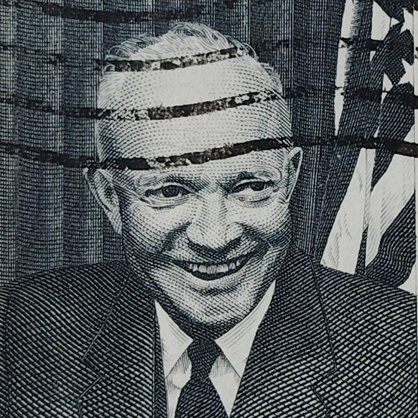 1969 US Postage Stamp #1383 Dwight D. Eisenhower 6 Cent Used Presidential