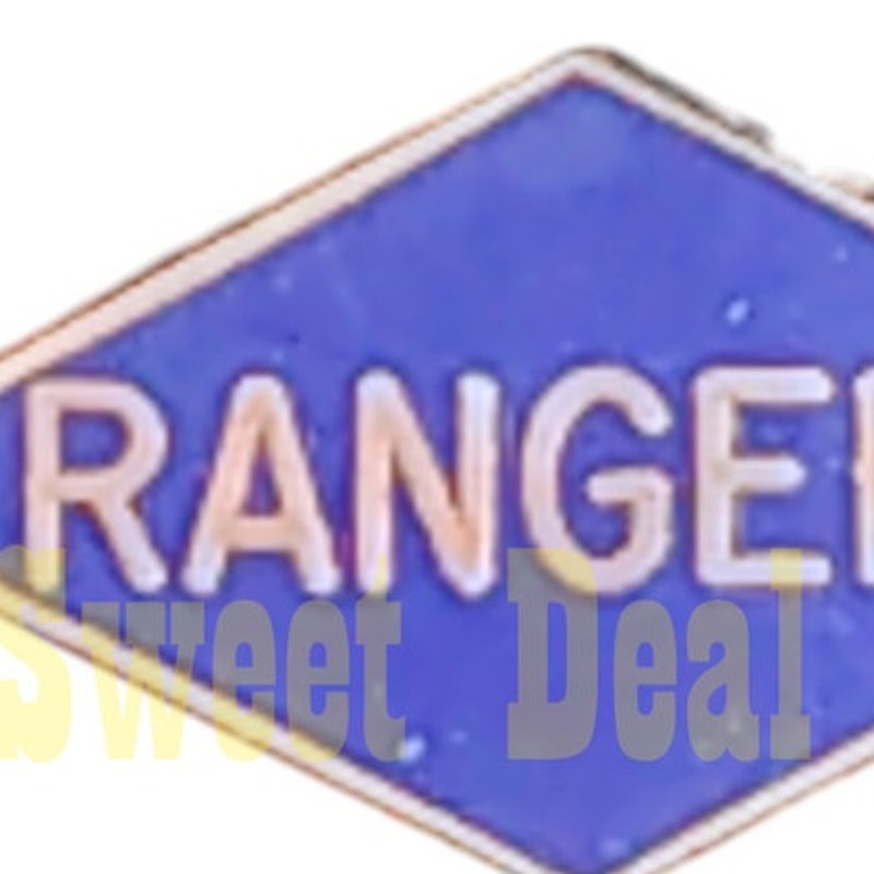 Vintage Army Rangers Tab Diamond Hat, Lapel Novelty Collectors Pin 1"W x 1/2"H